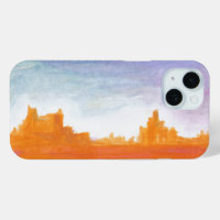 Canyon Landscape Orange blue Abstract painting art