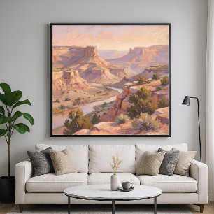 Canyon Landscape - Pastel Painting Style Art Poster
