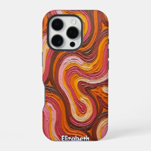 Canyon Layers: Abstract Impasto iPhone 16 Pro Case