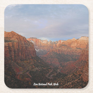 Canyon Overlook Zion National Park, Utah Square Paper Coaster
