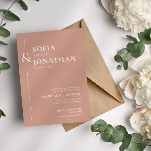Canyon Rose Minimalist Wedding Invitation