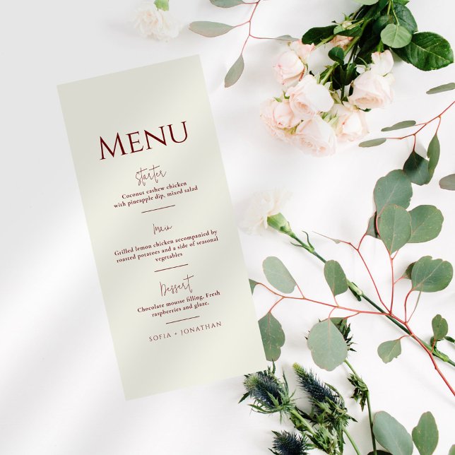 Canyon Rose Minimalist Wedding Menu (Creator Uploaded)