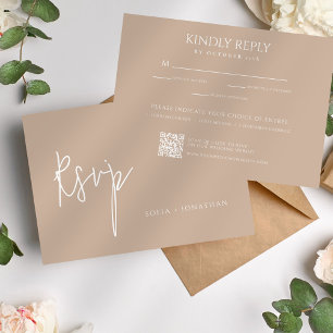 Canyon Rose Minimalist Wedding RSVP Card