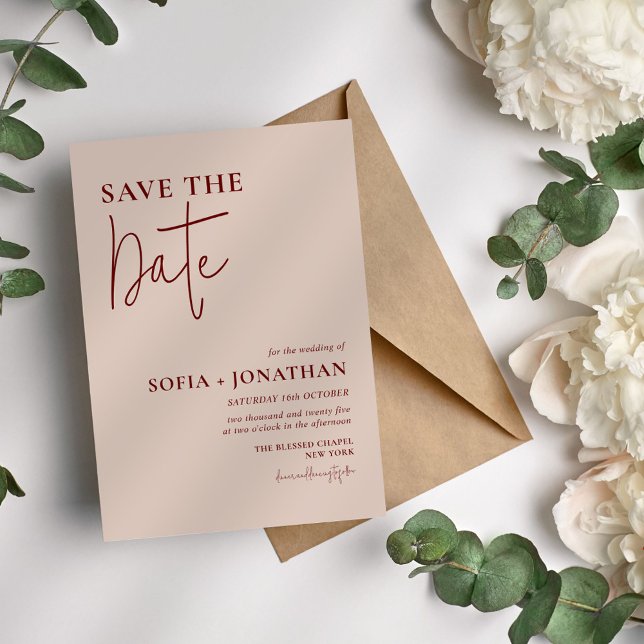 Canyon Rose Minimalist Wedding Save The Date (Creator Uploaded)