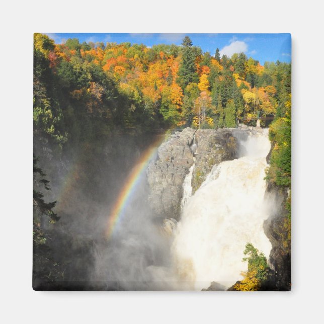 Canyon Sainte-Anne Waterfall Rainbow Quebec Magnet (Front)