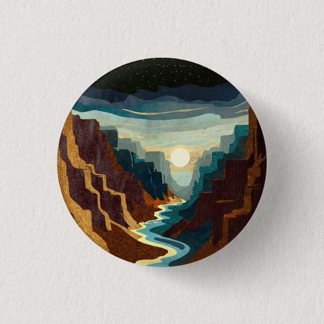 Canyon Sunset Landscape 3 Cm Round Badge (Front)