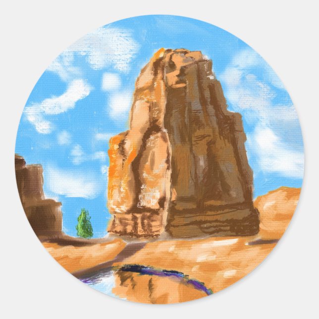 Canyon Symphony: A Vibrant Ode to the Grand Classic Round Sticker (Front)