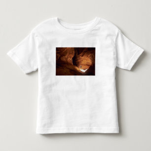 Canyoneer illuminated in the depths of a narrow toddler T-Shirt