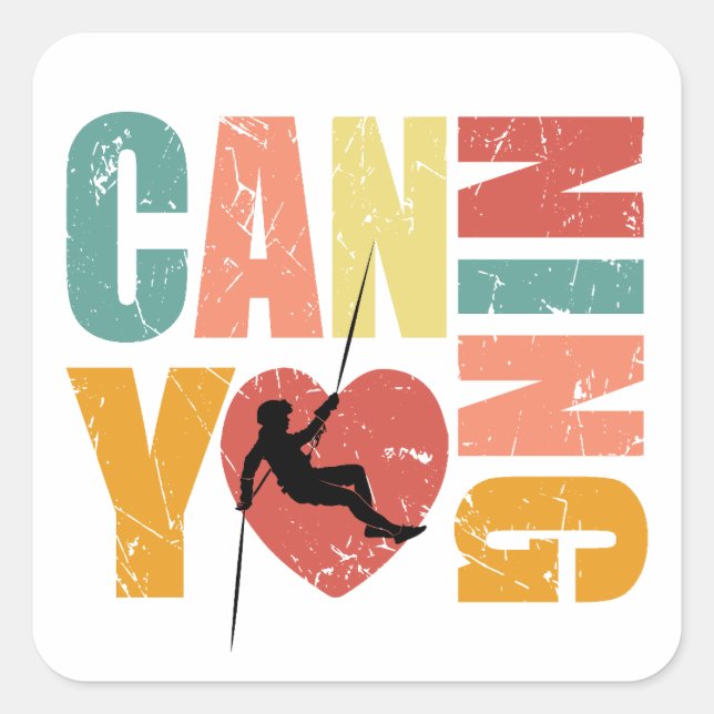 Canyoneering I Love Canyoning Rappelling Lover Square Sticker (Front)