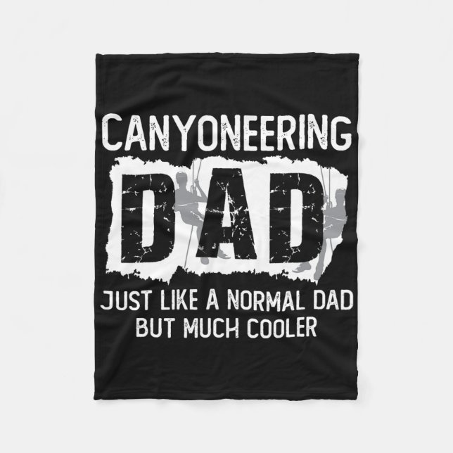 Canyoneering Papa Dad Father Canyoning  Fleece Blanket (Front)