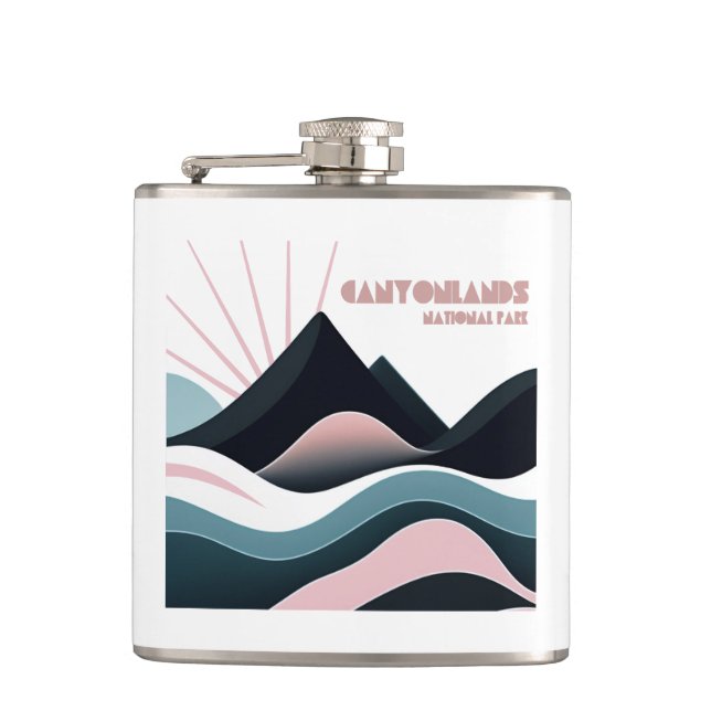 Canyonlands National Park Coloured Hills Hip Flask (Front)