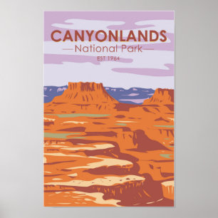 Canyonlands National Park Island In the Sky Retro Poster