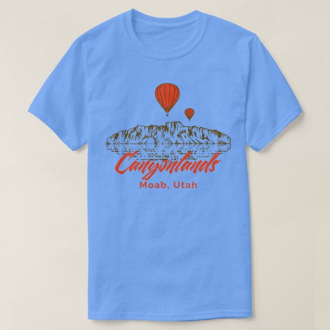 Canyonlands National Park Moab Utah Hot Air Balloo T-Shirt (Design Front)
