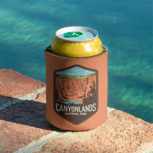Canyonlands National Park Retro Emblem Can Cooler