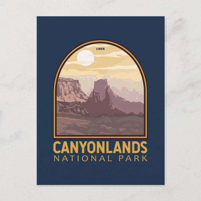 Canyonlands National Park Vintage Emblem Postcard (Front)