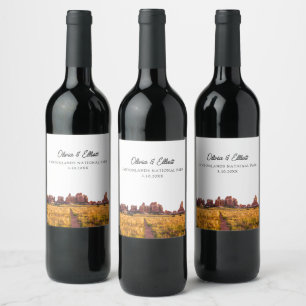 Canyonlands National Park Wedding Personalised Wine Label