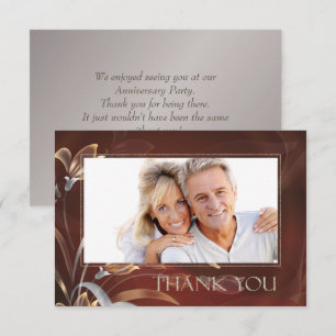 Caoba Floral Anniversary Thank You Photo Card