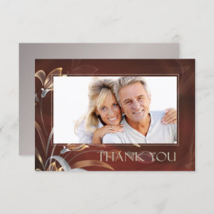Caoba Floral Anniversary Thank You Photo Card
