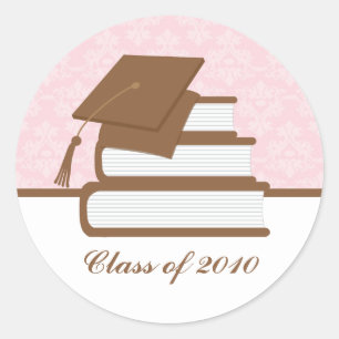 Cap and Books Graduation Address Label