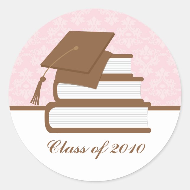 Cap and Books Graduation Address Label (Front)