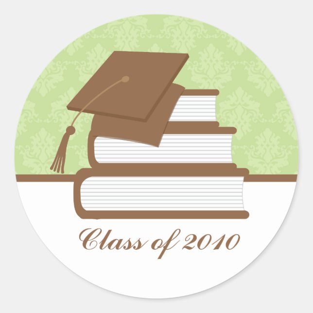 Cap and Books Graduation Address Label (Front)