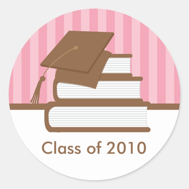 Cap and Books Graduation Address Label (Front)