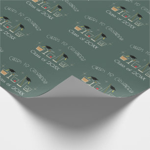 Cap and Cocktail Graduation Party Wrapping Paper