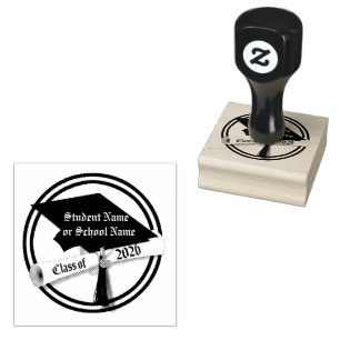 Cap and Diploma Class of 2026 Graduation Rubber Stamp