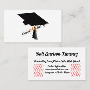 Cap and Diploma Class of 2027 Graduation Business Card