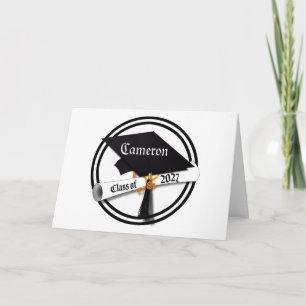 Cap and Diploma Class of 2027 Graduation Card