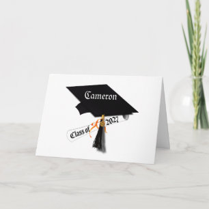 Cap and Diploma Class of 2027 Graduation Card