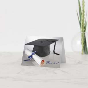 Cap and Diploma Photo Graduation Thank-You Card