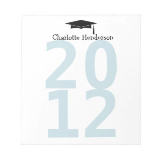 Cap and tassel blue class year organised student notepad