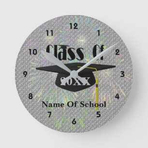 Cap And Tassel Class Of Graduation Round Clock