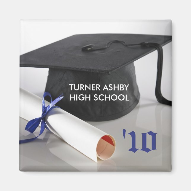 Cap and Tassel Custom Graduation Keepsake Magnet (Front)