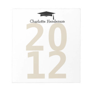 Cap and tassel taupe class year organised student notepad