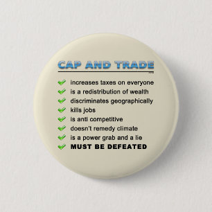 Cap And Trade Scam 6 Cm Round Badge