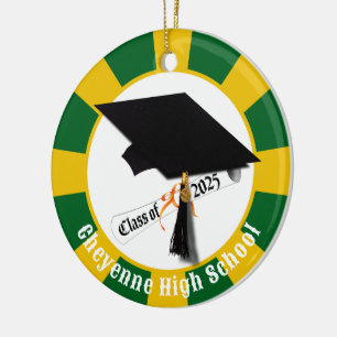 Cap Diploma Class of 2025 (Add Name) Graduation Ceramic Tree Decoration