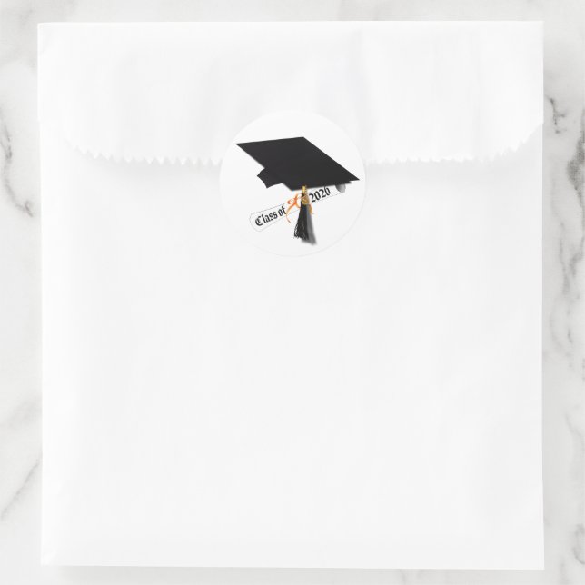 Cap Diploma Class of 2026 Graduation  Classic Round Sticker (Bag)