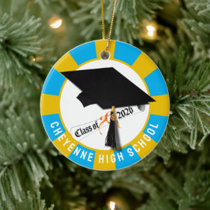 Cap Diploma Class of 2026 Photo Graduation Ceramic Tree Decoration