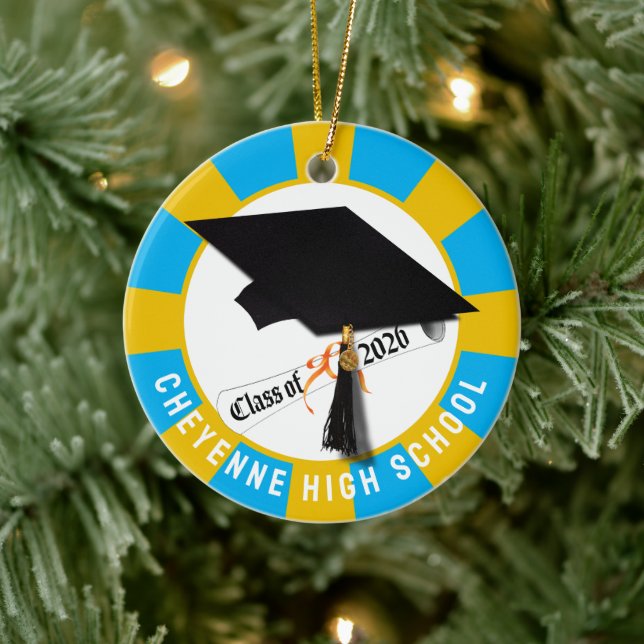 Cap Diploma Class of 2026 Photo Graduation Ceramic Tree Decoration (Tree)