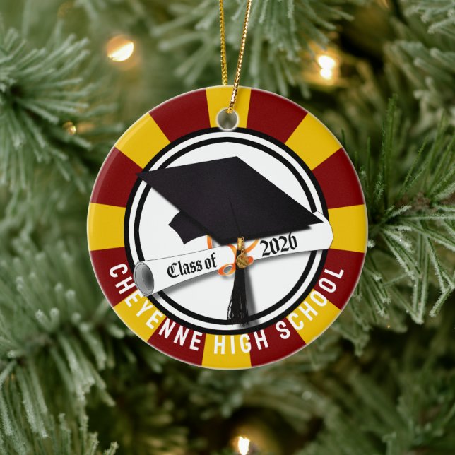 Cap Diploma Class of 2026 Photo Graduation Ceramic Tree Decoration (Tree)