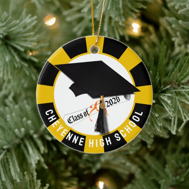 Cap Diploma Class of 2026 Photo Graduation Ceramic Tree Decoration (Tree)