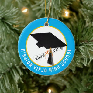 Cap Diploma Class of 2026 Photo Graduation Ceramic Tree Decoration