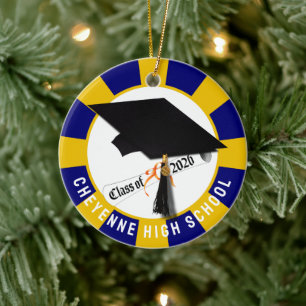 Cap Diploma Class of 2026 Photo Graduation Ceramic Tree Decoration
