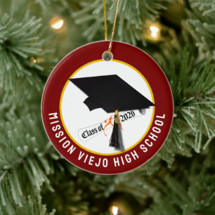 Cap Diploma Class of 2026 Photo Graduation Ceramic Tree Decoration
