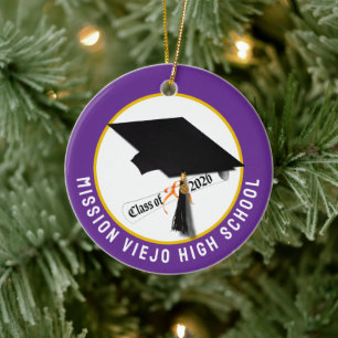 Cap Diploma Class of 2026 Photo Graduation Ceramic Tree Decoration