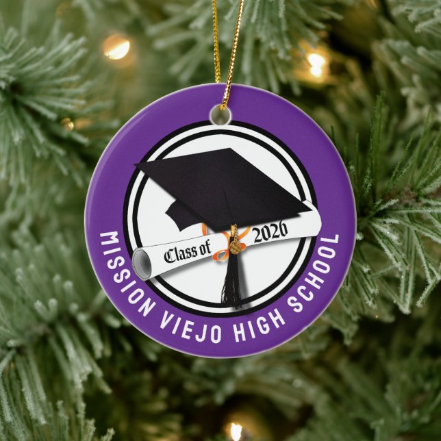 Cap Diploma Class of 2026 Photo Graduation Ceramic Tree Decoration (Tree)