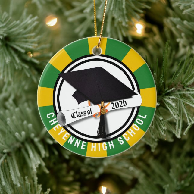 Cap Diploma Class of 2026 Photo Graduation Ceramic Tree Decoration (Tree)