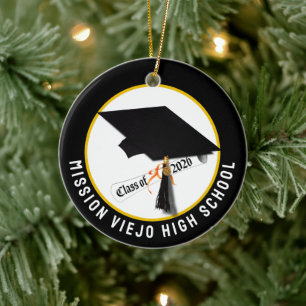 Cap Diploma Class of 2026 Photo Graduation Ceramic Tree Decoration